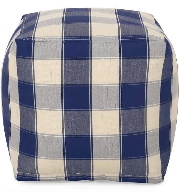 Connor Modern Plaid Pouf