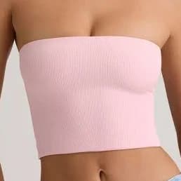Oh Polly Verna Modal Strapless Crop Top