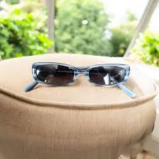 Salvatore Ferragamo Blue and Gray Frame Sunglasses Smokey Lens Rectangular