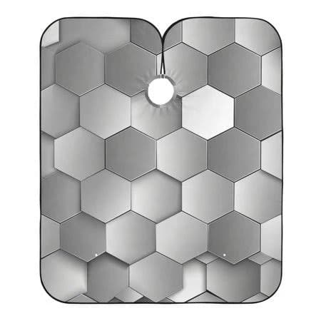 Jstel Geometric 3d Hexagon Honeycomb Waterproof Barber Cape for Men Women Beard Shaving Bib Apron Professional Hair Cutting Cloth, 65 x 55 inch,