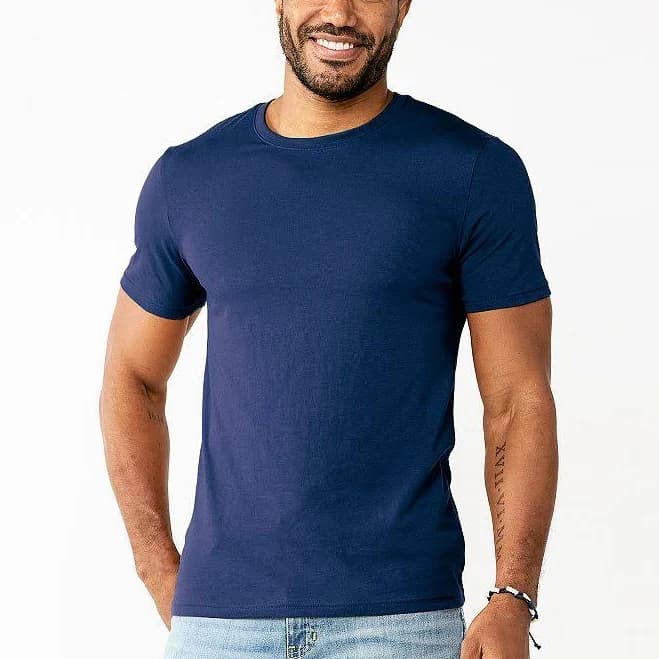 Men's Sonoma Goods For Life Supersoft Essential Crewneck Tee, Size: Medium, Mineral Navy