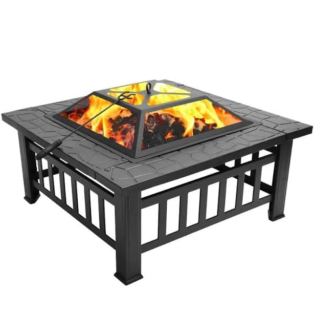 AOPSPS Square Metal Fire Pit Table