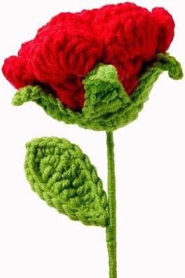 Red Rose Crochet Flower