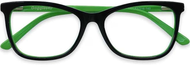 G4U Premium LG008 Black-Green Cat-Eye Glasses for Women