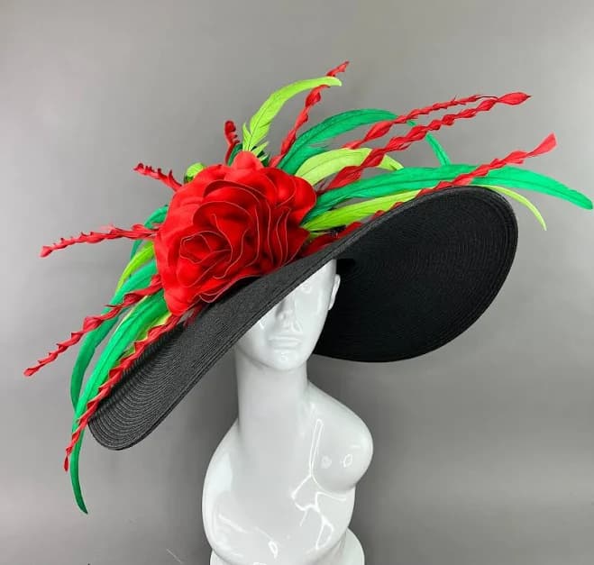 Floppy Hat with Red Rose