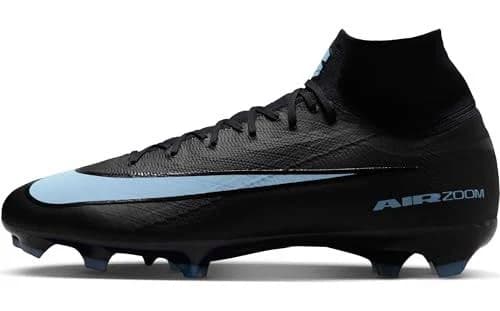 Nike Mercurial Superfly 10 Pro Firm-Ground High-Top Soccer Cleats (Black/Ice Blue)