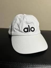 Alo Yoga Women's White Embroidered Logo Baseball Cap Hat One Size