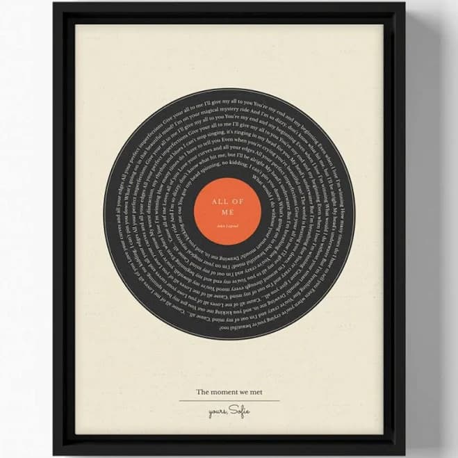 Custom Personalized Wedding Song Lyrics Canvas