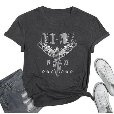 Vintage Rock Band T-Shirt with Retro Bird Eagle Graphic