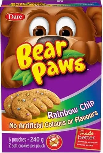Dare Bear Paws Rainbow Chip Cookies