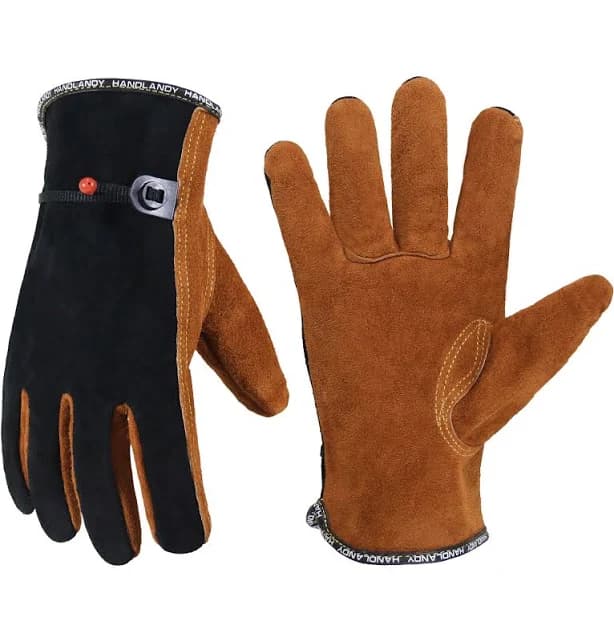 Handlandy Leather Utility Tough Cowhide Work Gloves