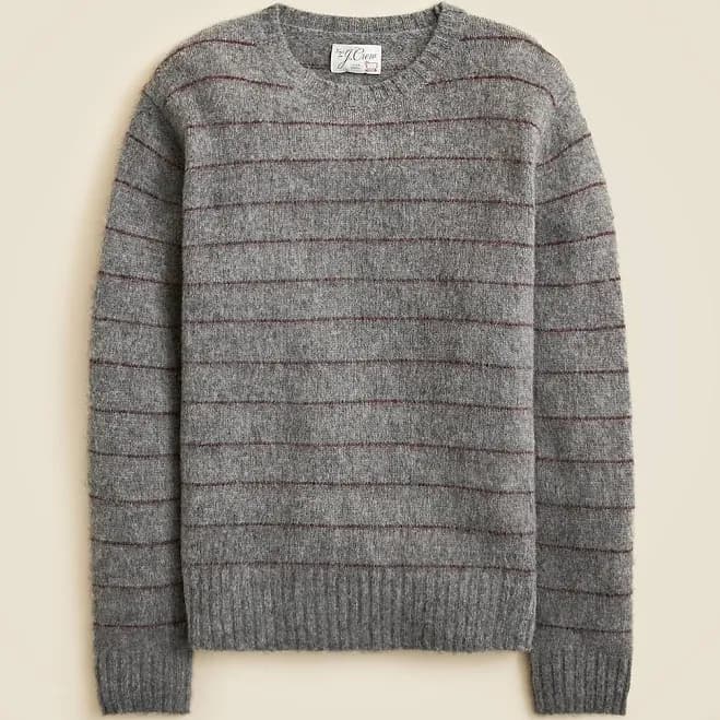J.Crew Men's Brushed Wool Stripe Sweater