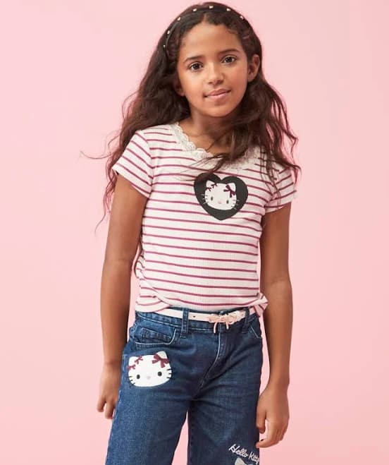 The Children's Place Girls Hello Kitty Embellished Ribbed Baby T-Shirt