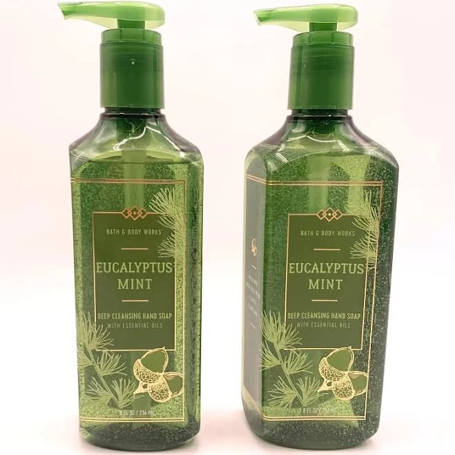 Bath & Body Works Gentle Gel Hand Soap Eucalyptus Mint 8oz Bottles Set