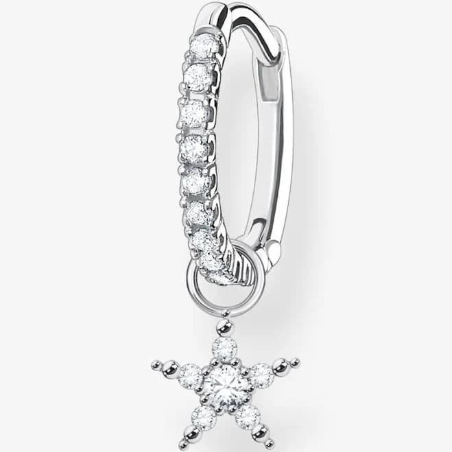 Thomas Sabo Women's Sterling Silver Star Pendant Single Hoop Earring