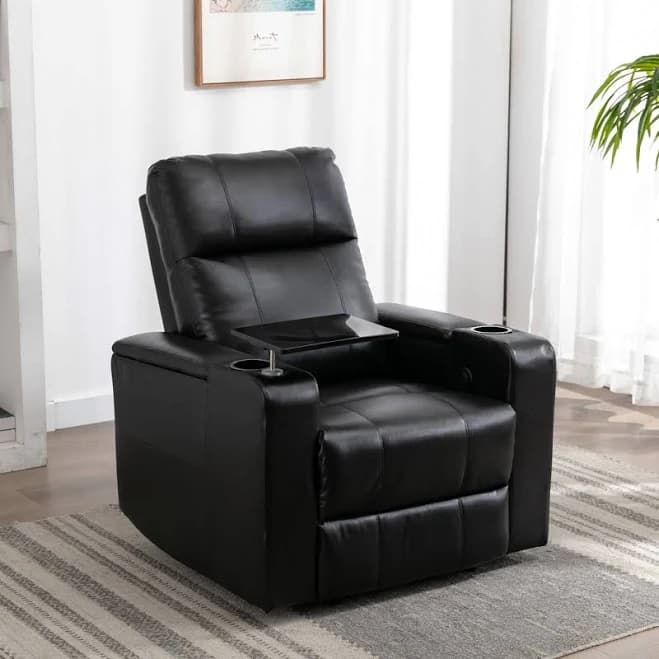 Latitude Run Ryun Contemporary Breathable Leather Power Recliner