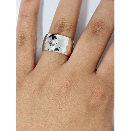Hammered Sterling Silver Wedding Band