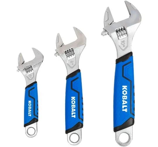 Kobalt 3-Piece Adjustable Wrench Set