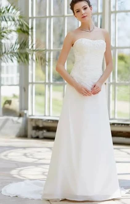 Dorris Wedding A-Line Beaded Sleeveless Floor-Length Satin Wedding Dress