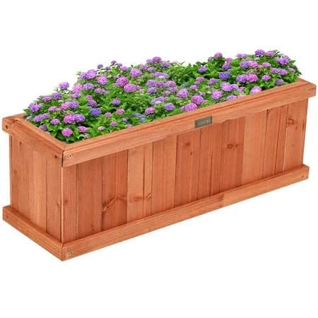 Costway 28 Inch Wooden Flower Planter Box
