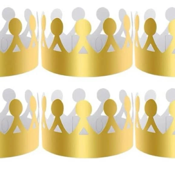 Siquk 27 Pieces Golden Paper Party Crown