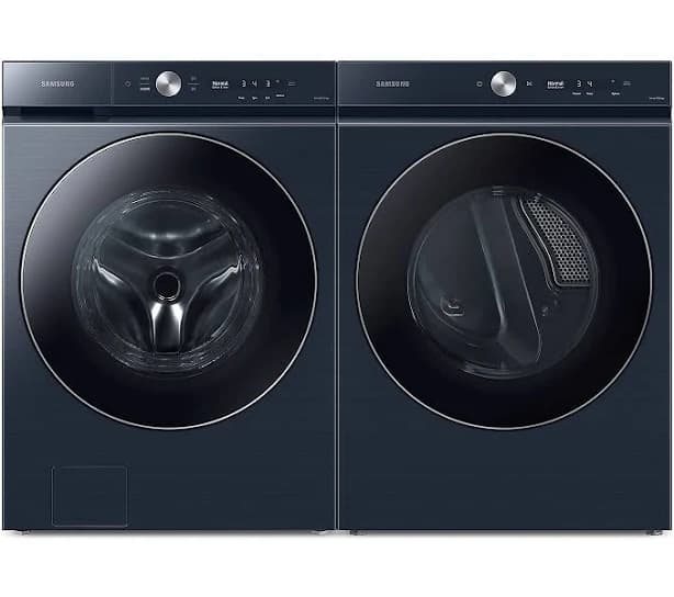 Samsung Bespoke Ultra Capacity AI Front Load Washer and Electric Dryer in Brushed in Navy Blue(BNDL-1657832070251) - Laundry Washing Machine