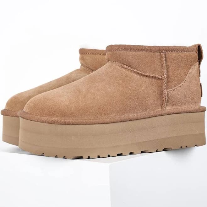 UGG Ultra Mini Platform Chestnut Women's - Trendy Winter Ankle Boots, Comfortable Platform Fashion Shoes