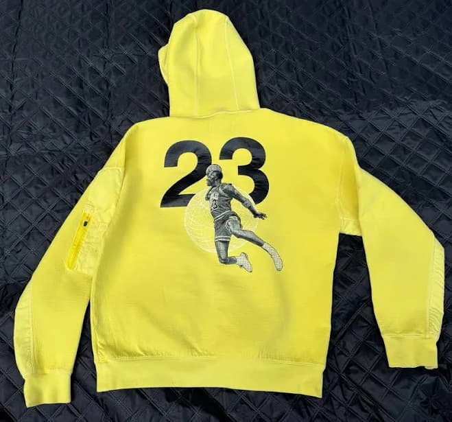Air Jordan Neon Yellow Thick Jordan Medium Pullover Hoody Sweatshirt