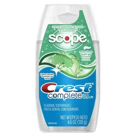 Crest Complete Tartar Control Whitening Plus Scope Liquid Gel Minty Fresh 4.6 Ounces (Pack
