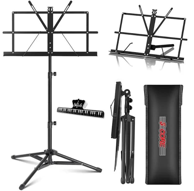 5 core Music Stand Adjustable Portable Sheet Holder