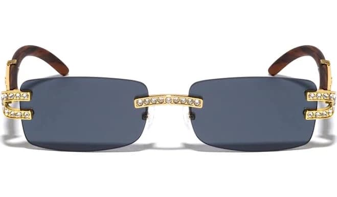 Rhinestone Rectangle Sunglasses