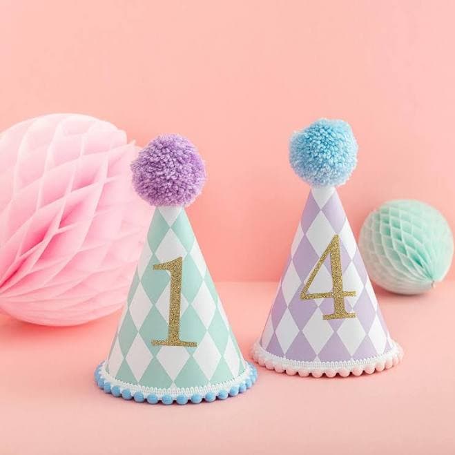 Any Age Harlequin Pastel Party Hat