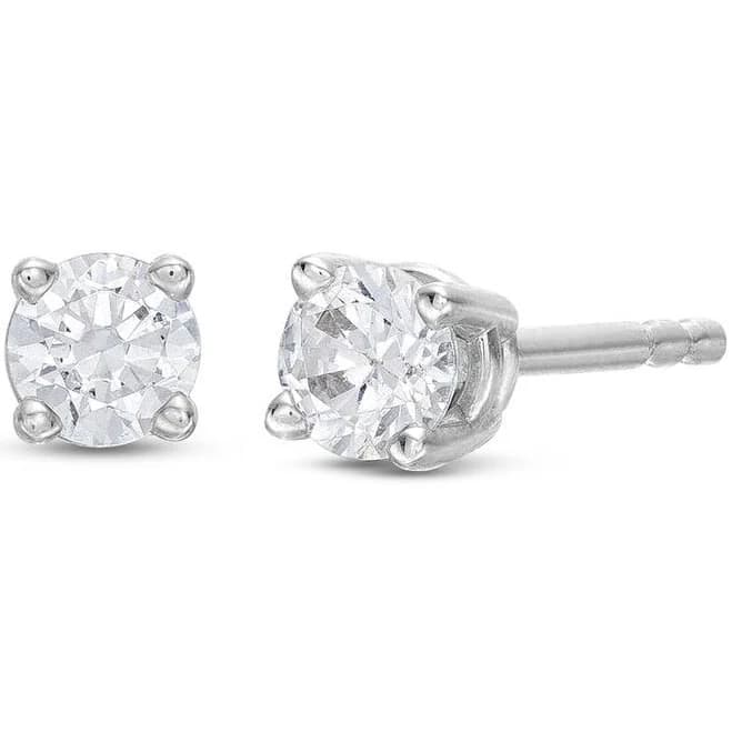 1/4 ct tw Round-Cut Diamond Solitaire Stud Earrings in 14K White Gold