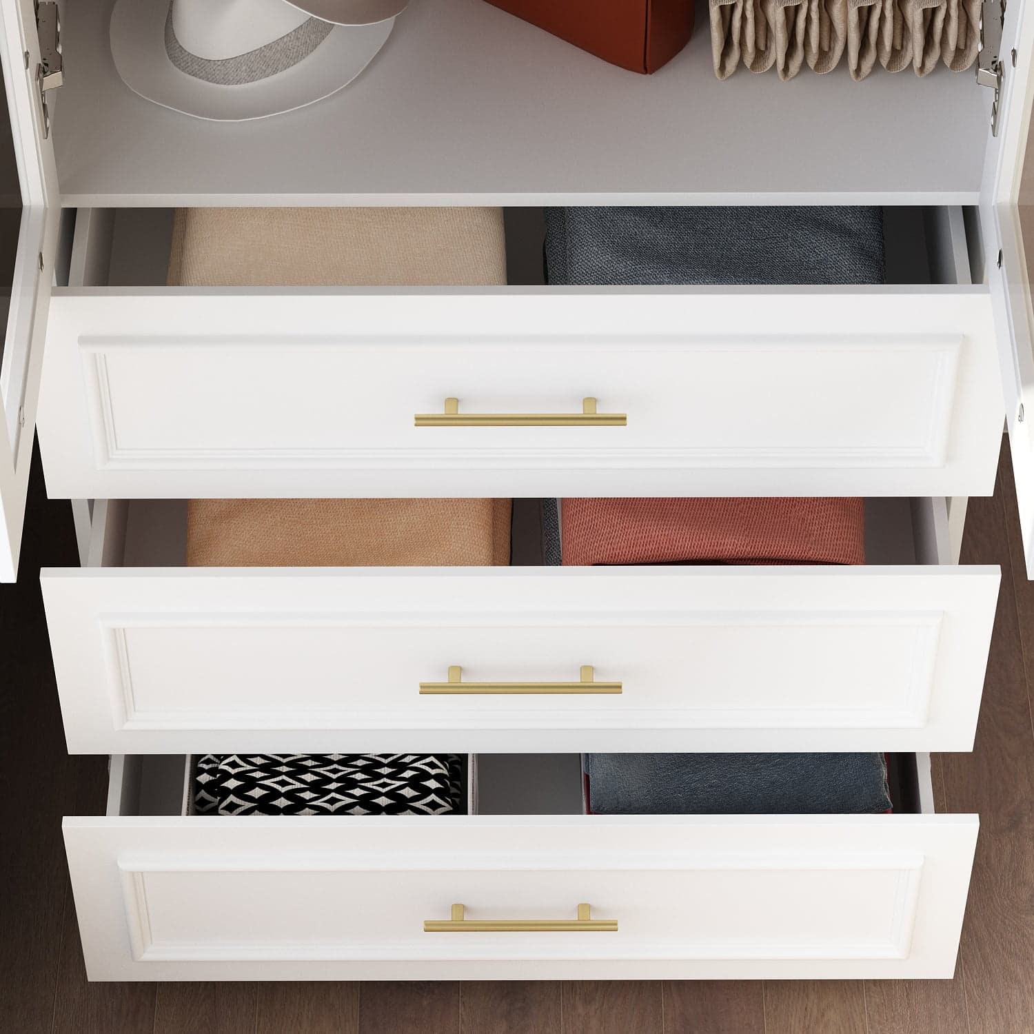 FUFU&GAGA Modern Wardrobe Storage Cabinet with Hanging Rod and 3 Drawers, White Armoire Closet Storage with Glass Door - Walmart.com
