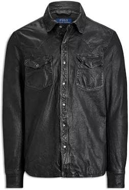 Polo Ralph Lauren Men's Washed Leather Shirt Jacket