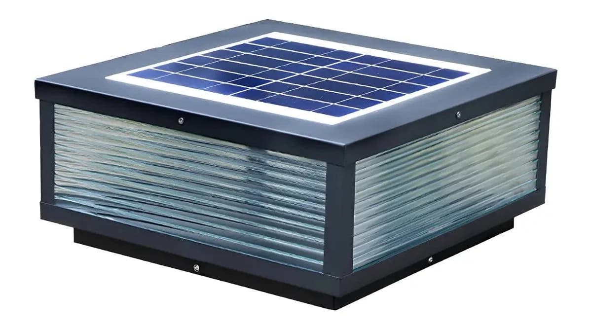 Simple Black Rectangular Solar Outdoor Fence Post Light