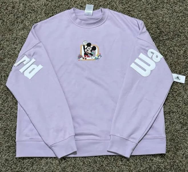 Walt Disney Mickey Mouse Lilac Sweatshirt Fleece Women XS