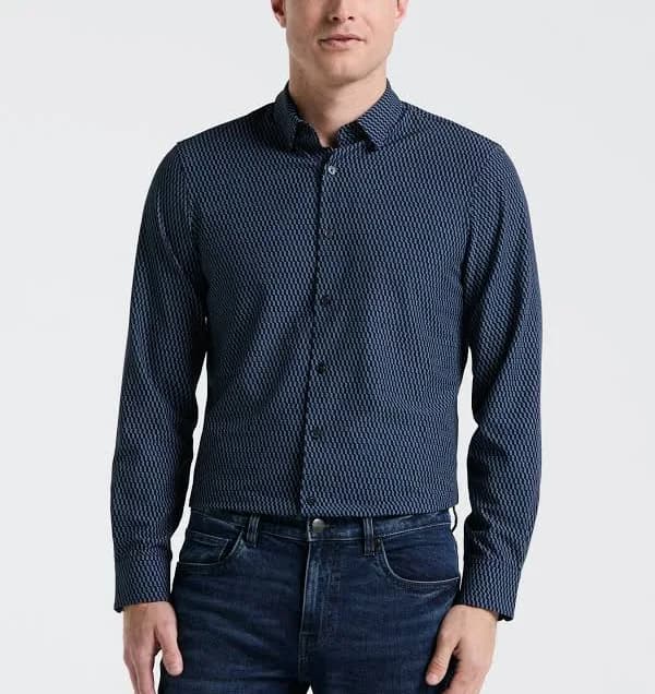 Perry Ellis Men's Slim Fit Geometric Print Shirt