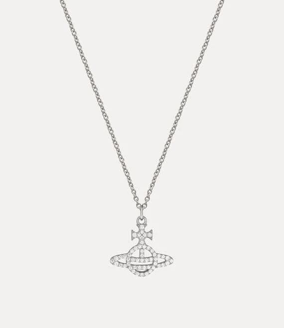 Vivienne Westwood Platinum Orb Crystal Pendant Necklace