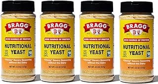Nutritional Yeast Seasoning – Vegan, Gluten Free Cheese Flakes – Good Source of Protein & Vitamins – Nutritious Savory Parmesan Cheese Substitute – Non GMO Verified, 4.5 Ounce, 4-Pack