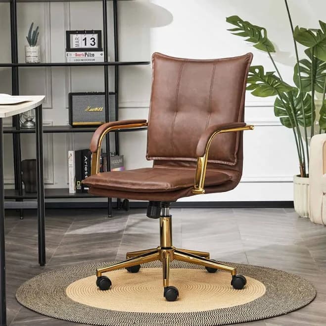 Mercer41 Dareece Leather Padded Arms Task Chair