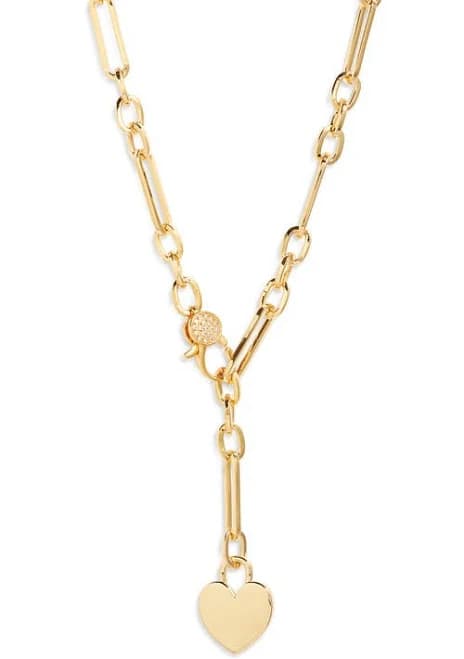Nordstrom Bold Chain Heart Lariat Necklace