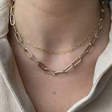 14k Gold Small Paperclip Chain Necklace – Dandelion Jewelry