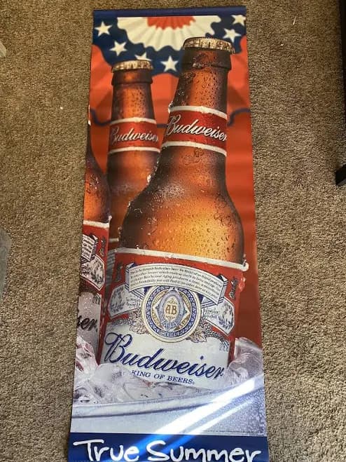 Vintage Bud Light Budweiser Vinyl Banner 2001 Man Cave Beer Sign