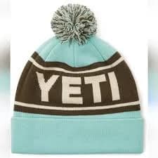 YETI Men's Retro Knit Pom Pom Beanie Seafoam Green Gray