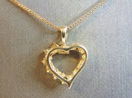 Womens Vintage Estate Sterling Silver Gold Tone Heart Pendant & Necklace 3.5g E5297 - Etsy