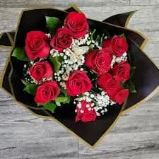 Red Rose Bouquet Black wrap