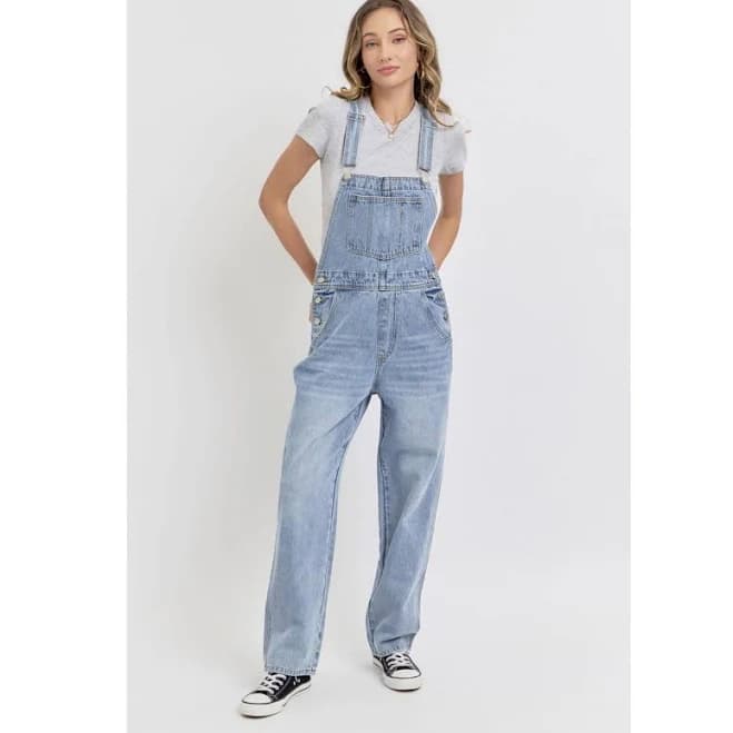 Relaxed Slouchy Denim Overalls