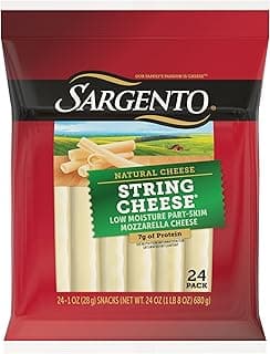 Natural Low Moisture Part-Skim Mozzarella String Cheese, 24-Count