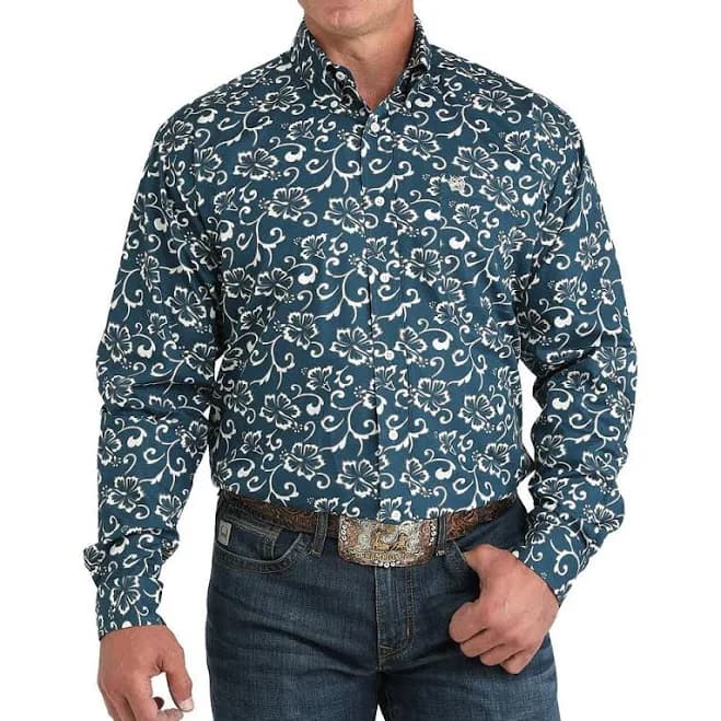 CINCH Men's Classic Fit Floral Print Western Shirt